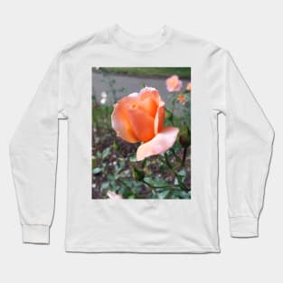 Peach Rosebud Long Sleeve T-Shirt